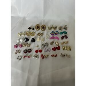 Lot Of 32 Pairs Of Earrings. Wearable Or For Crafting. Post, Wire, Clip On